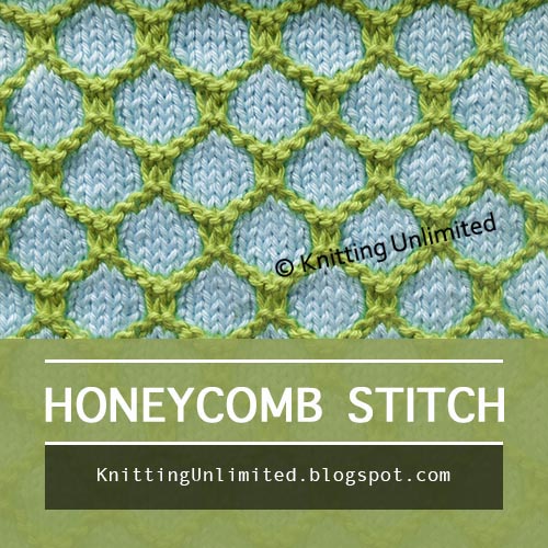 Two-color Honeycomb Slip Stitch Knitting