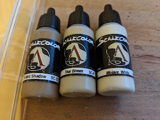 These colours were eventually shifted with glazes Fabric Colours used (initially)