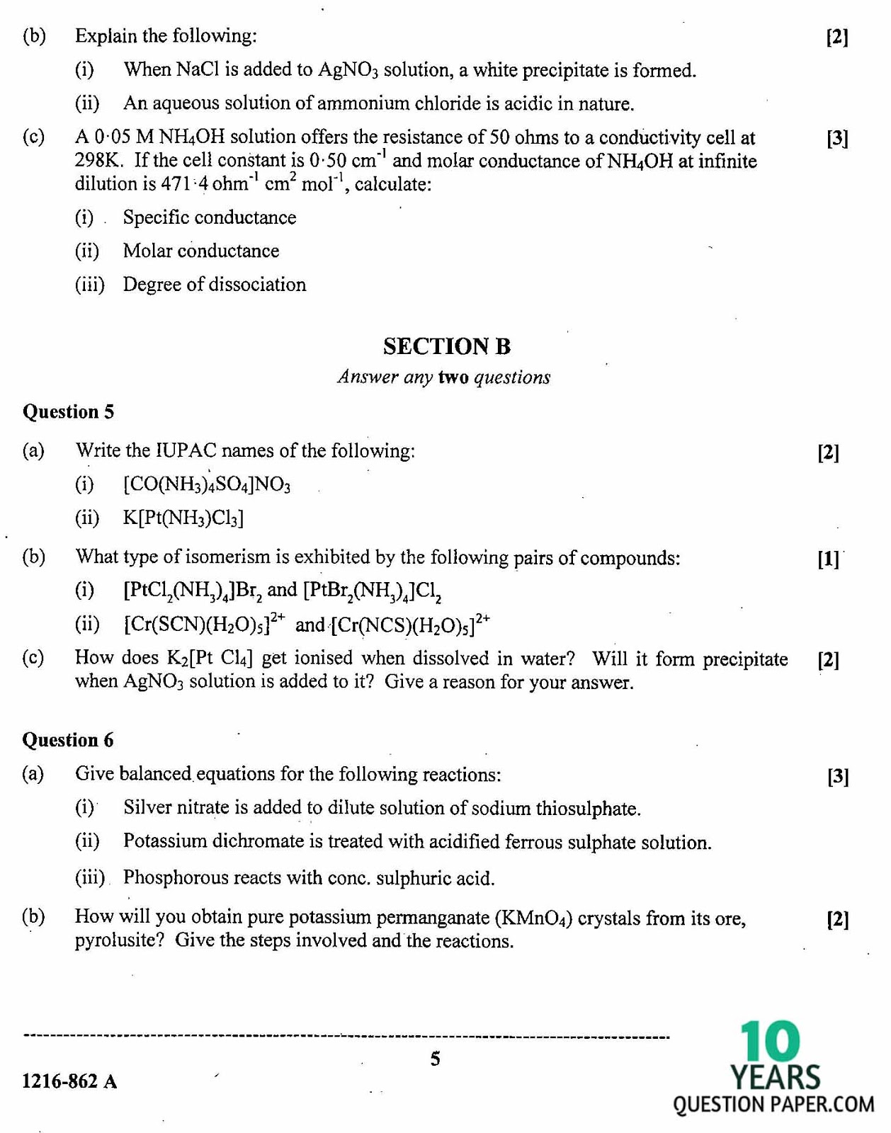 isc 2016 class 12th chemistry Theory question paper 1 isc 2016 class 12th chemistry Paper 1 Theory question paper 1