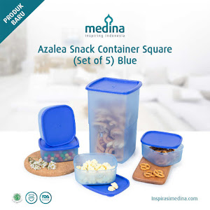 Azalea Snack Container Square (Set of 5) Blue