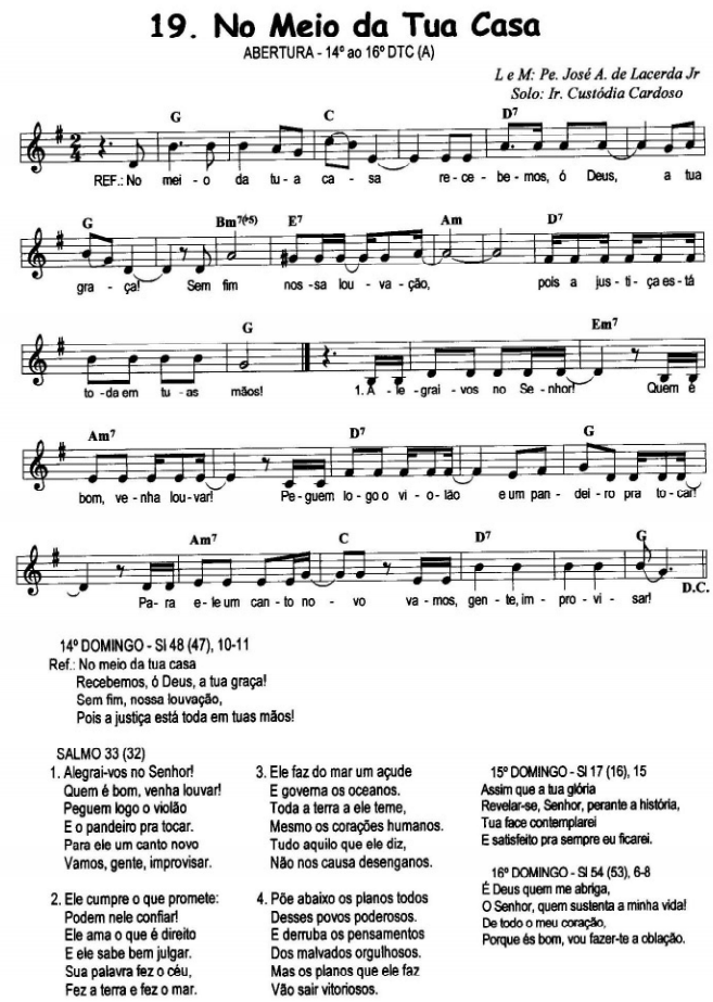Cantos De Perdão Para Missa Tempo Comum Cantos Para Missa Missa Do Dia 21 07 2019 16º Domingo Do Tempo Comum Ano C