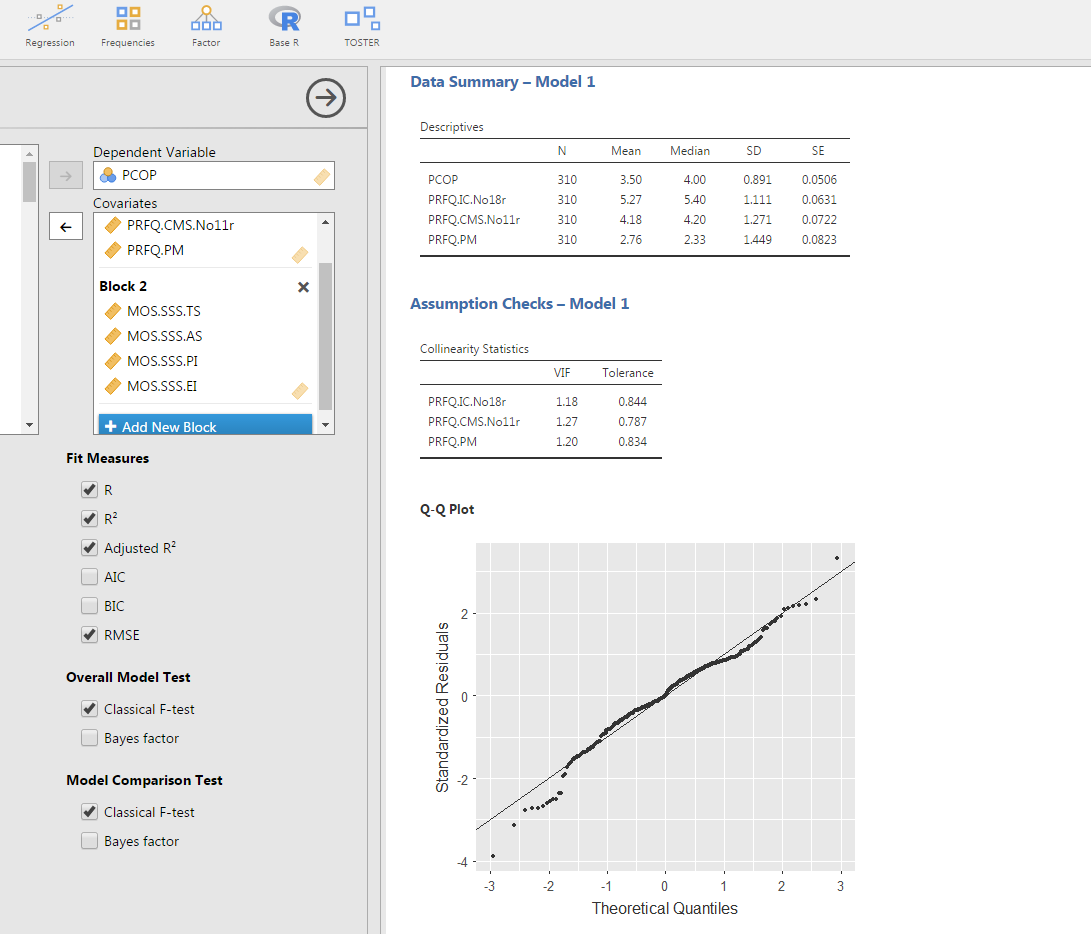 Jamovi update includes Regression, MANOVA, ANOVA