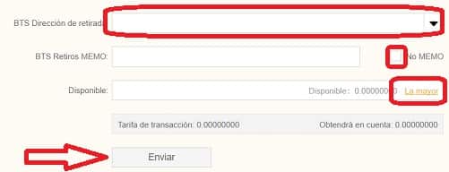 dirección envio de bitshares BTS a wallet oficial dirección envio de bitshares BTS a wallet oficial