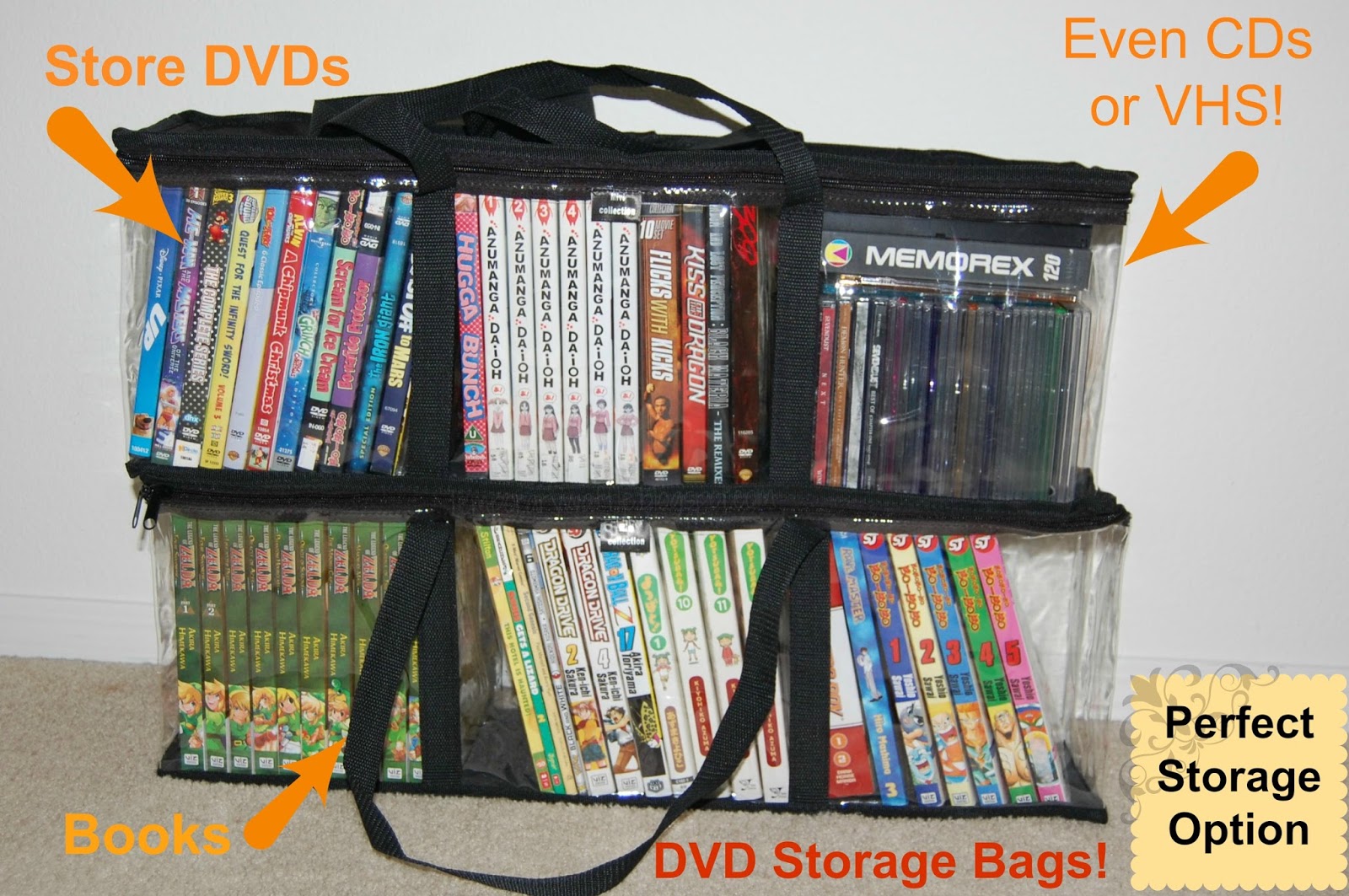 Temporary Waffle Set Of 2 Dvd Storage Bags For Dvds Books