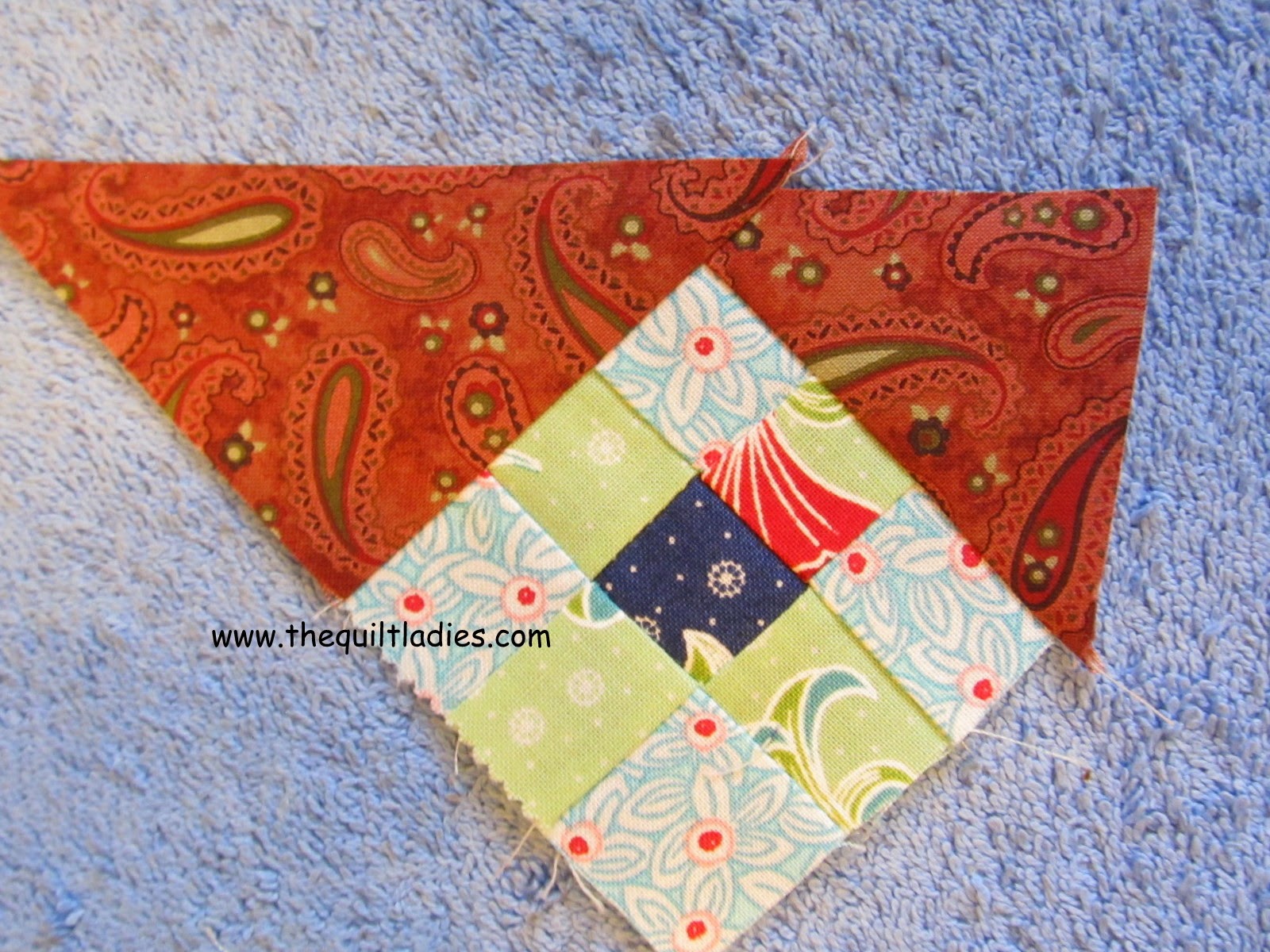 How to make a nine patch quilt block into a quilted table topper.