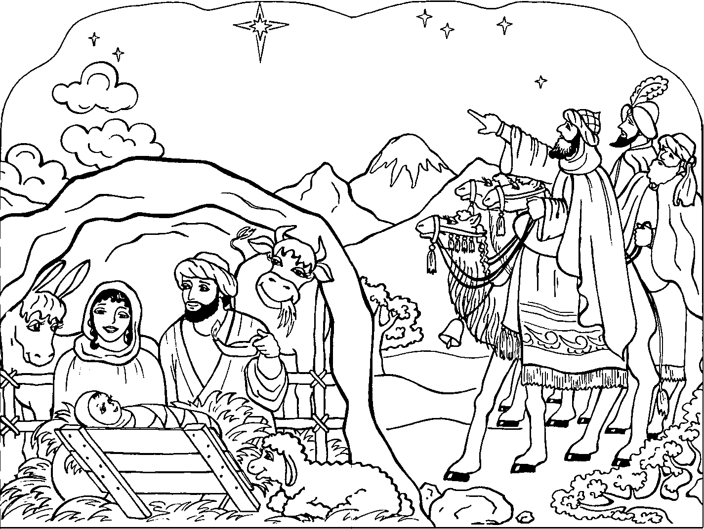 nativity christmas coloring pages - photo #20