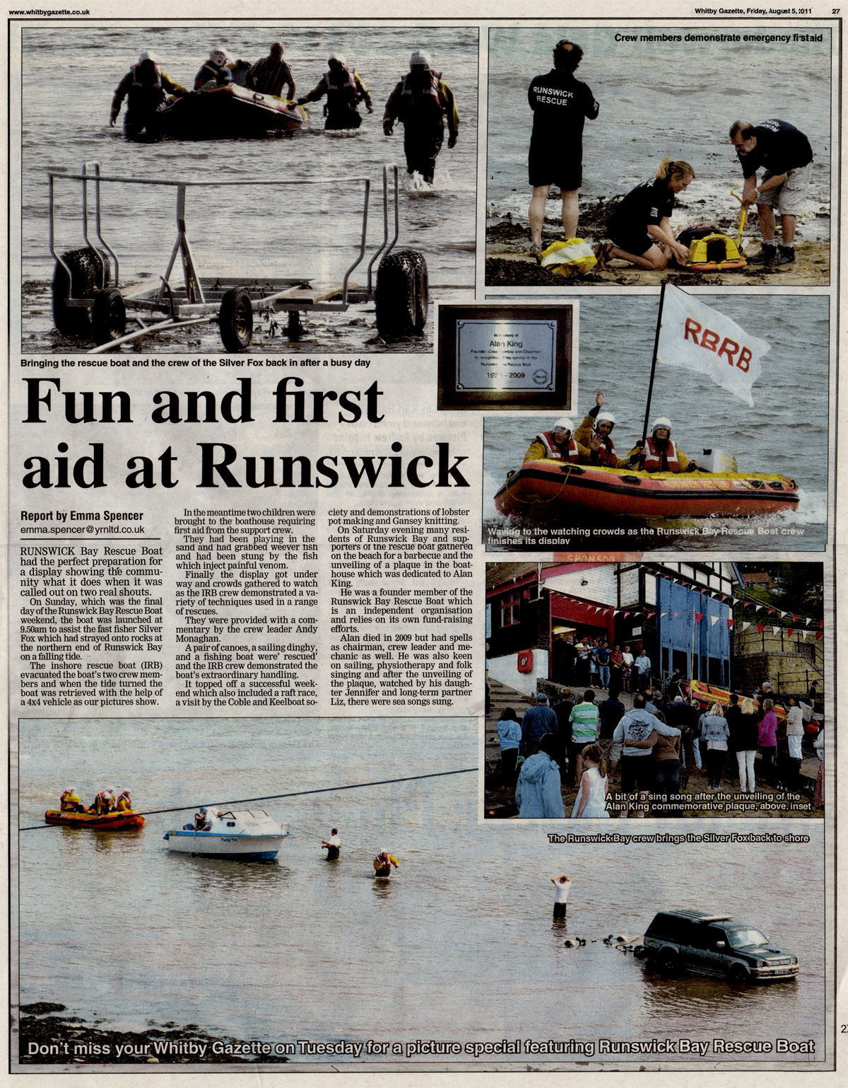 RBRB Whitby Gazette on the Very Successful RBRB Weekend 2011