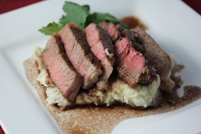 rib-eye steak with pan jus
