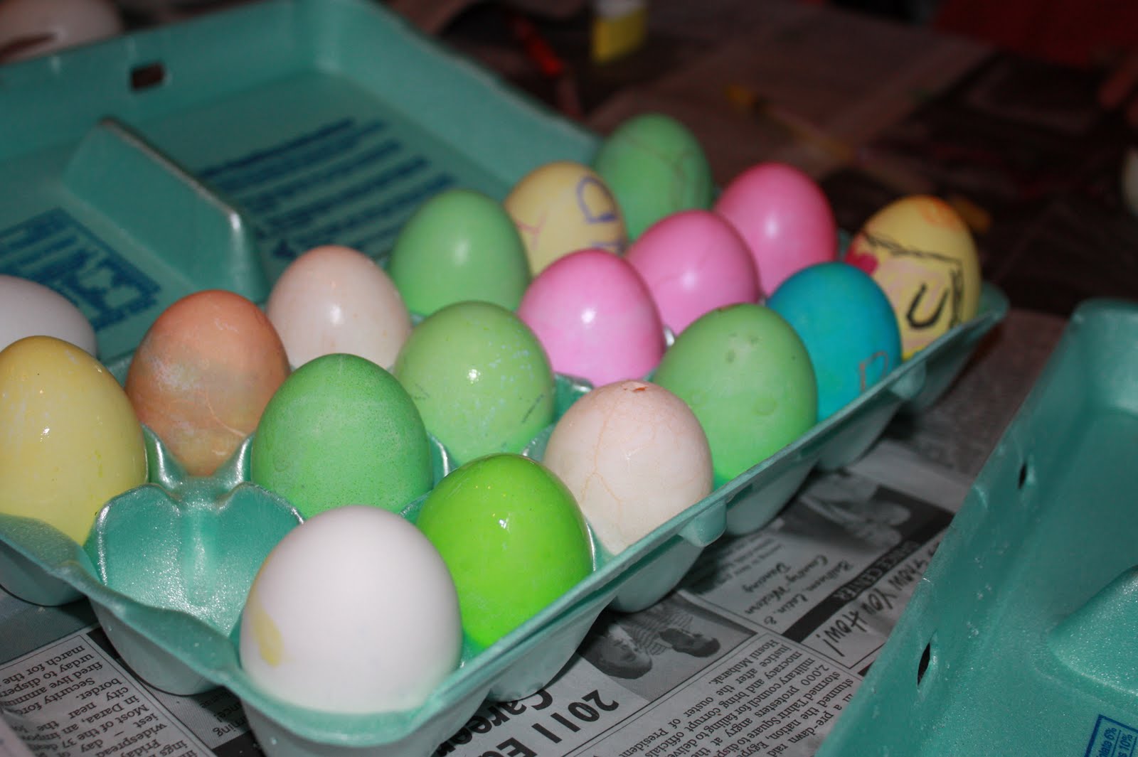 The Sharer Family Dying Easter Eggs