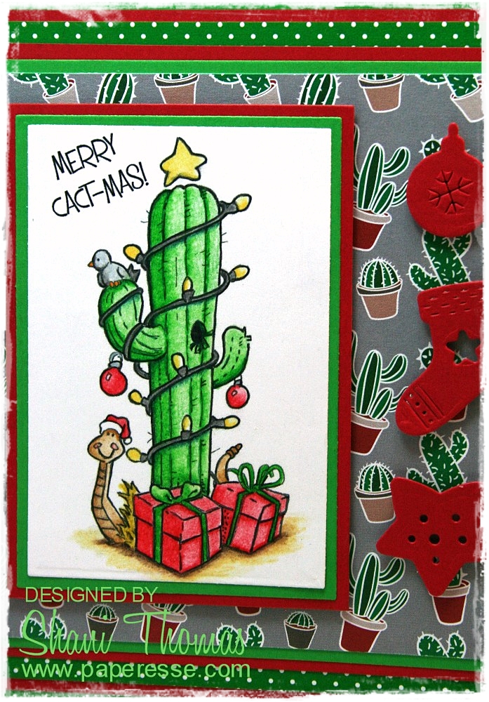 Paperesse Merry Cact Mas Christmas Card Featuring Qkr Stampede S This Cactus Card Featuring Qkr Stampede Christmas Digital Stamp Is A Case In Point As Santa Claws Crab Step