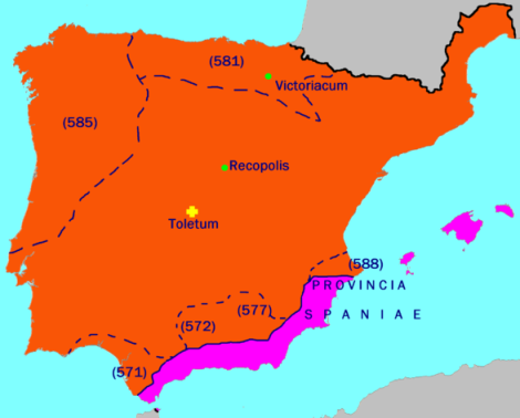 Reino Hispano-visigodo Hispania%2B586%2BLeovigildo