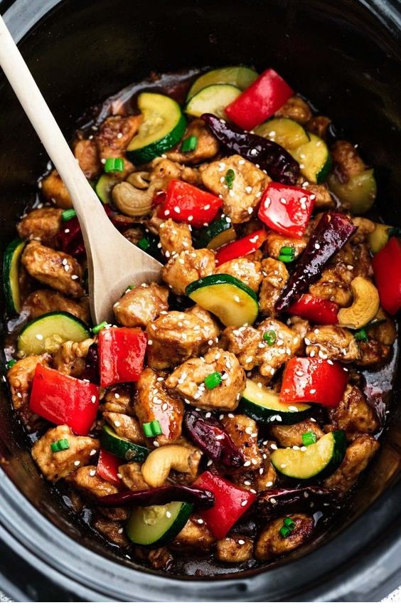 Skinny Slow Cooker Kung Pao Chicken