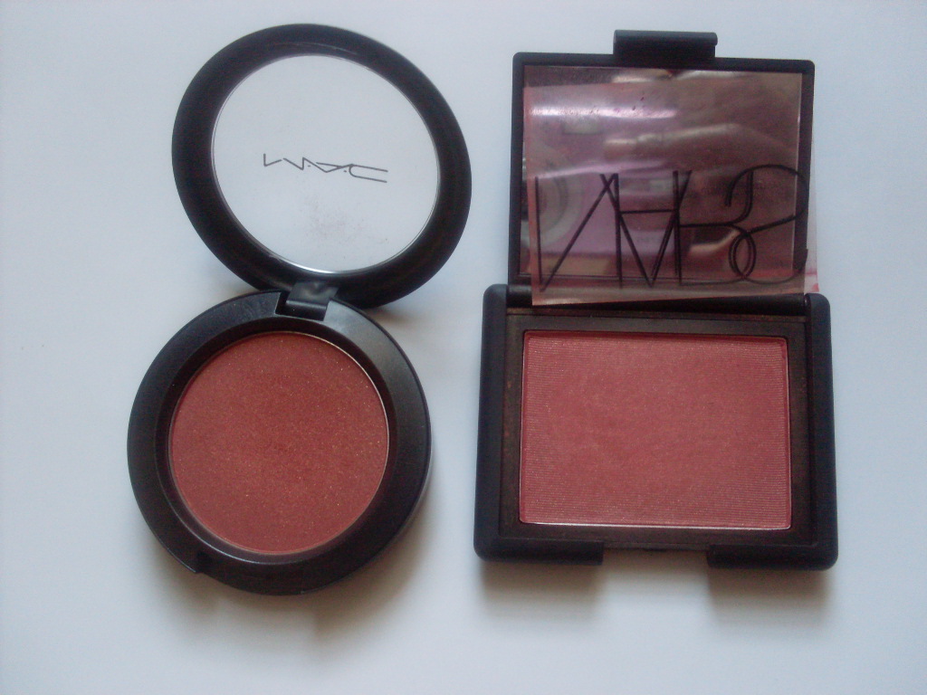 Sharon's Beauty Blog Nars Taos Blush VS Mac Ambering Rose Blush