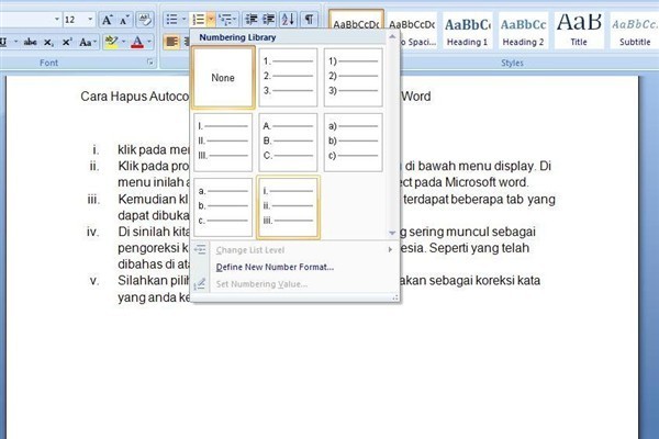 Cara Membuat Bullet Dan Numbering di Microsoft Word