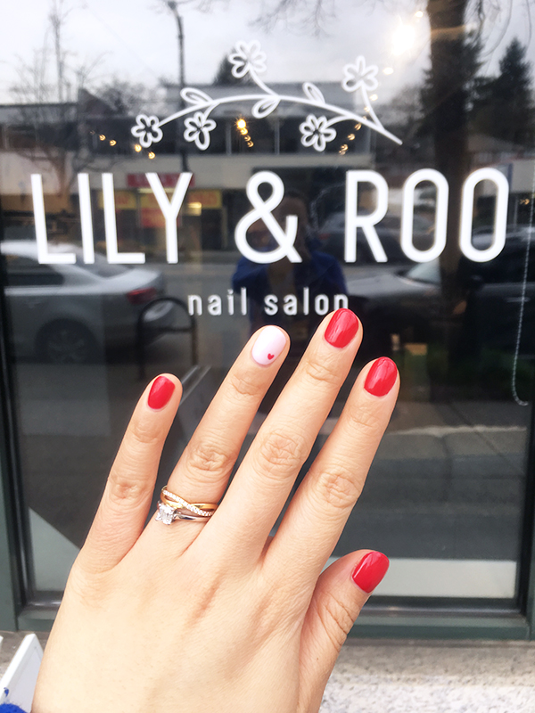 Valentines Day-inspired gel manicure from Lily & Roo Vancouver