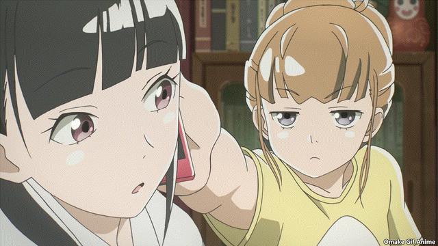 Joeschmo's Gears and Grounds: Omake Gif Anime - Sora yori mo Tooi Basho -  Episode 2 - Hinata Fist Bumps Mari