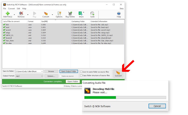 Convert to mp3 How to convert files to mp3 with Switch