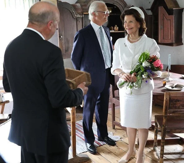 King Carl Gustaf and Queen Silvia take part in National Day celebrations at Gammelgarden in Ludvika