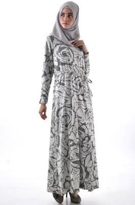 Baju gamis batik kerja sederhana untuk wanita muda Baju gamis batik kerja sederhana untuk wanita muda