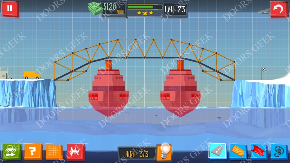 Build a Bridge! Level 23 Solutions Doors Geek