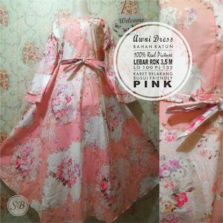 SB Awni Dress Pink Jual Baju Busana Muslim Awni Dress Pink