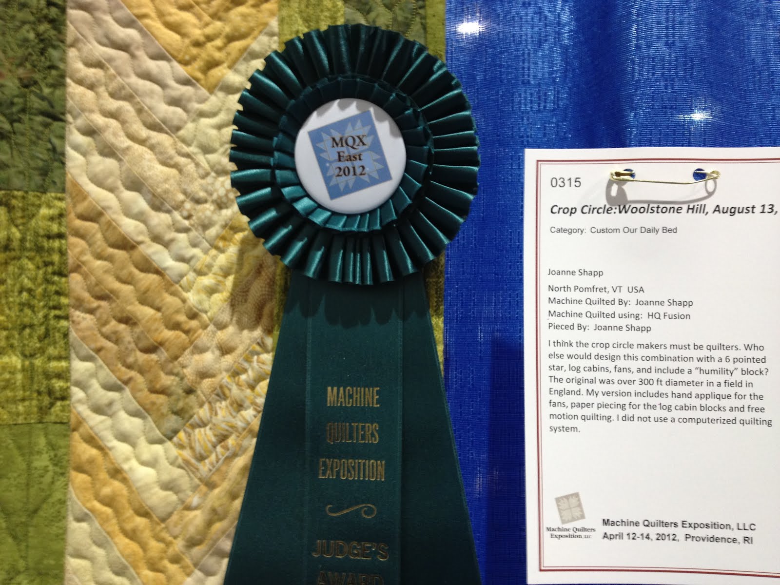 Rosthequilter, quilting is my sanity……. Machine Quilting Exposition