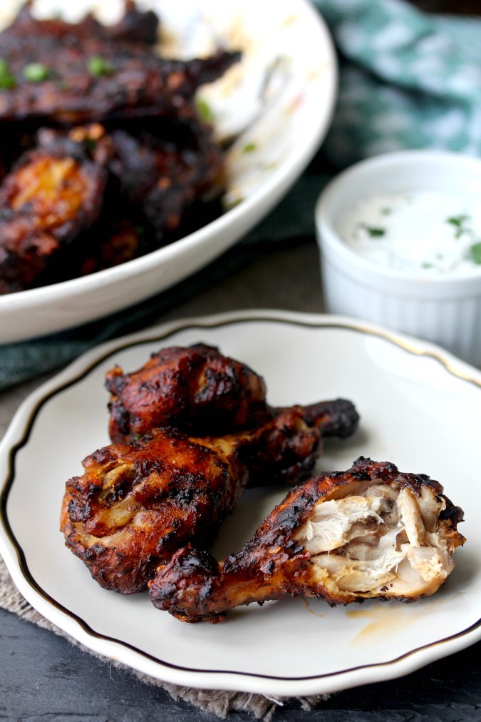 Chipotle Lime Chicken Wings with cilantro sauce