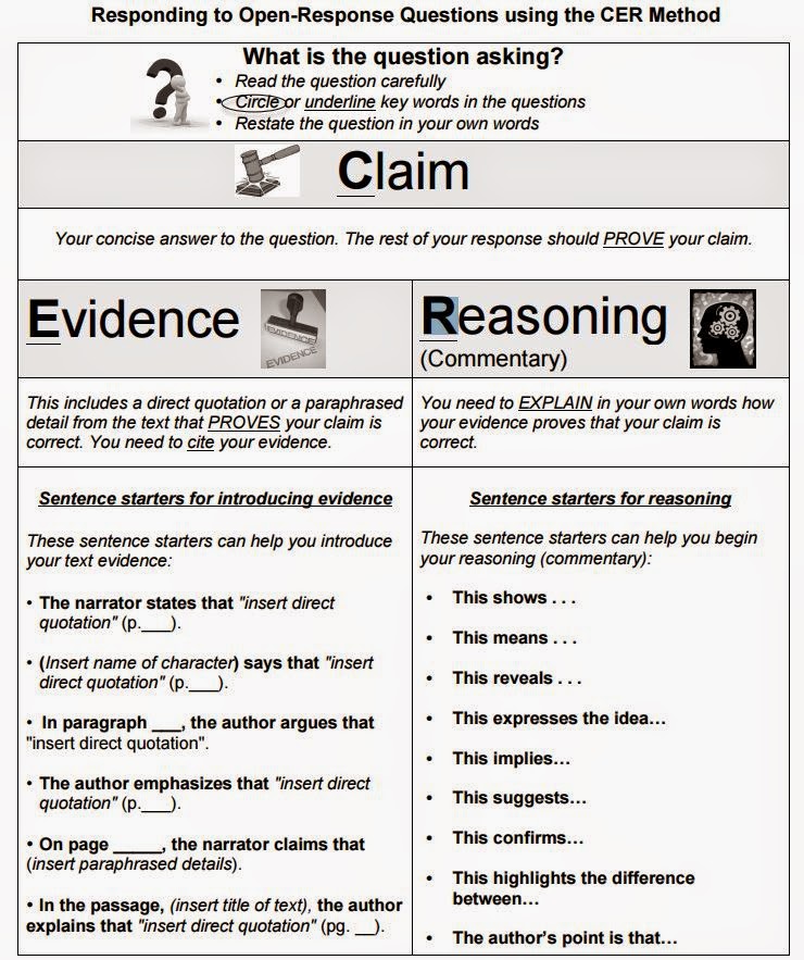 Claim Evidence Reasoning Worksheets