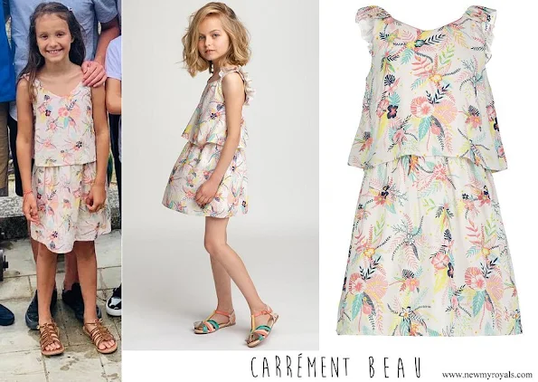 Princess Athena wore Carrement Beau floral print dress