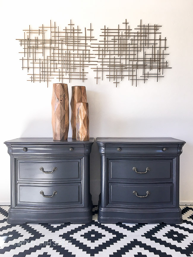 Grey Painted Nightstands Thirty Eighth Street
