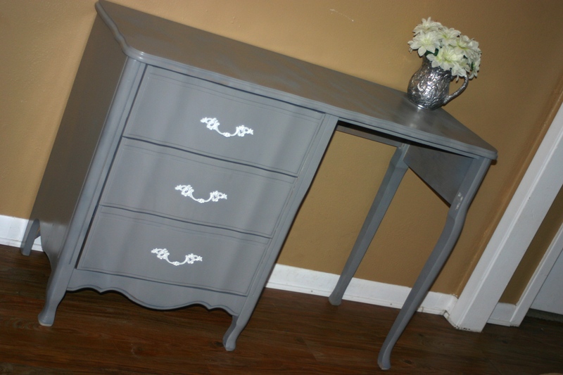charming creations French Provincial Gray Desk or Vanity for Sale
