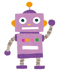 玩具のロボットのイラスト（紫）