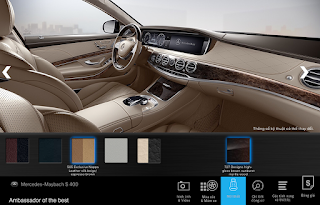 Màu nội thất Mercedes Maybach S450 4MATIC 2018 Nội thất Mercedes Maybach S450 4MATIC 2018 màu Vàng Silk / Nâu Espresso 505
