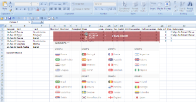 Unduh Tabulasi (Excel Spreadsheet) pertandingan Piala Dunia FIFA 2018 Rusia
