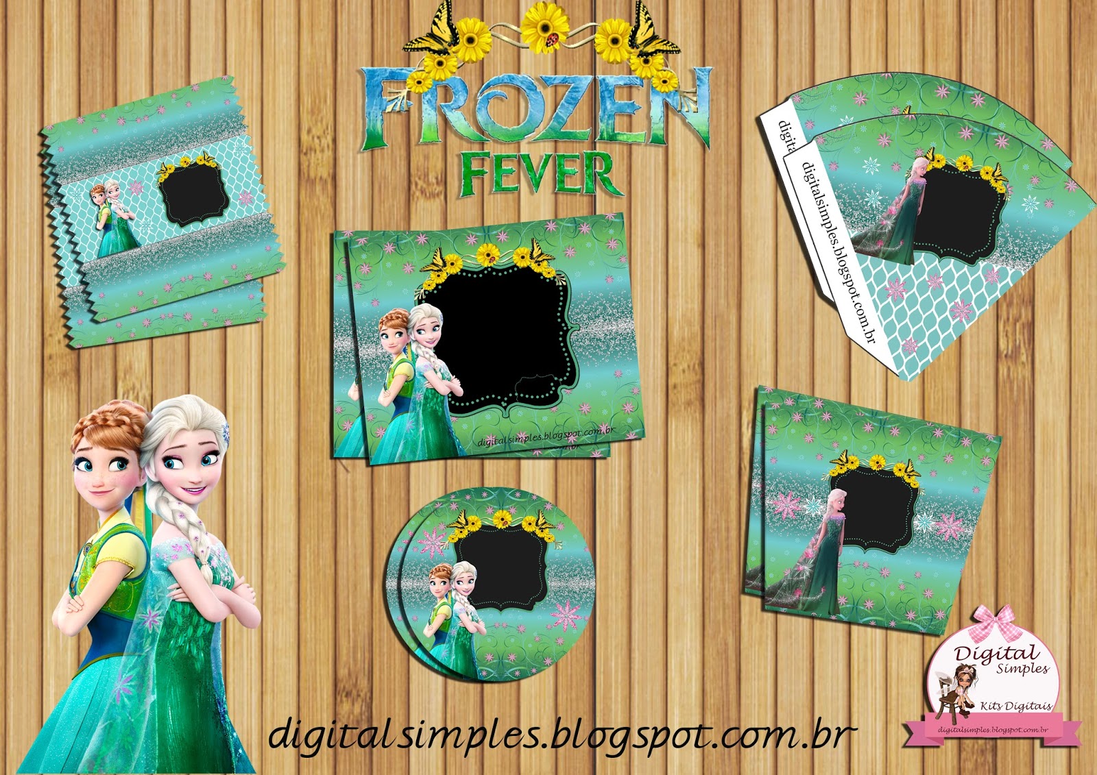 Arte de Convite virtual tema Frozen ou Frozen Fever Envio por