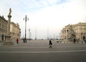 The Piazza dell'Unita in Trieste looking out towards the sea