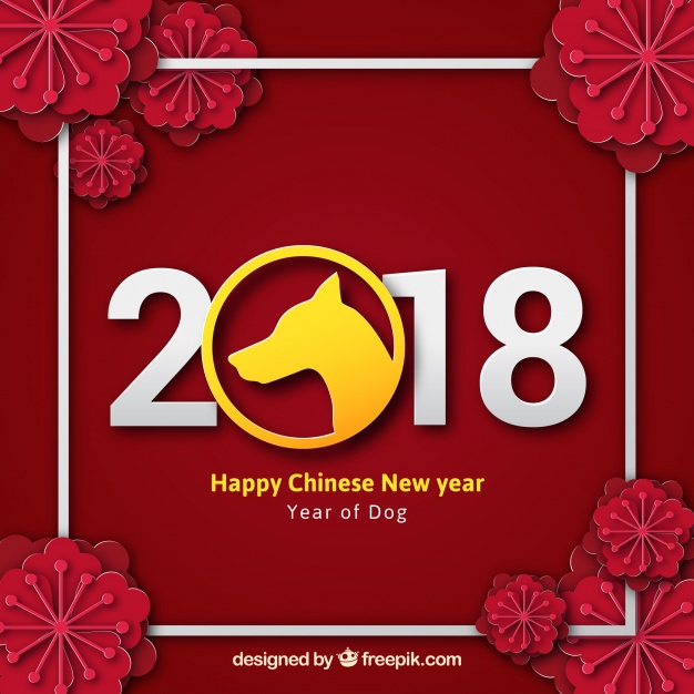 2018 chinese new year calendar Free Vector
