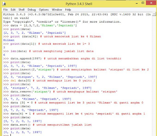 List Dalam Bahasa Pemograman Python