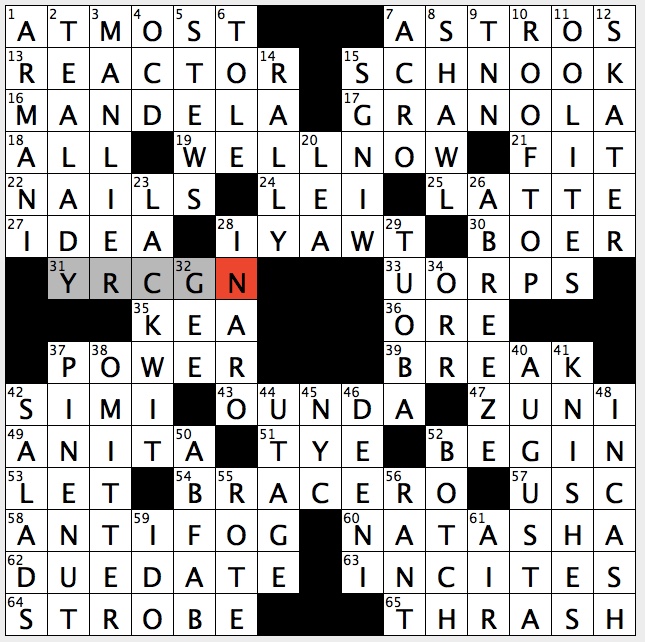 The New York Times Crossword in Gothic: 04.30.11 — A Cowboy May Have a Big  One