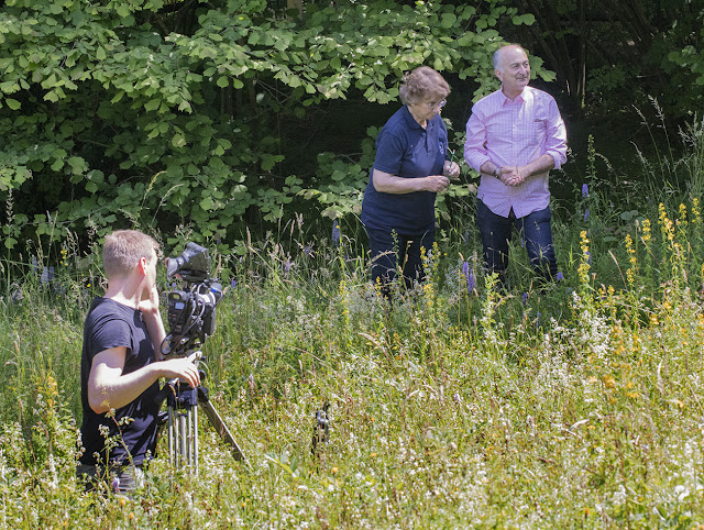 Irene Palmer and Tony Robinson being filmed on Downe Bank. 6 July 2016. Irene Palmer and Tony Robinson being filmed on Downe Bank. 6 July 2016.