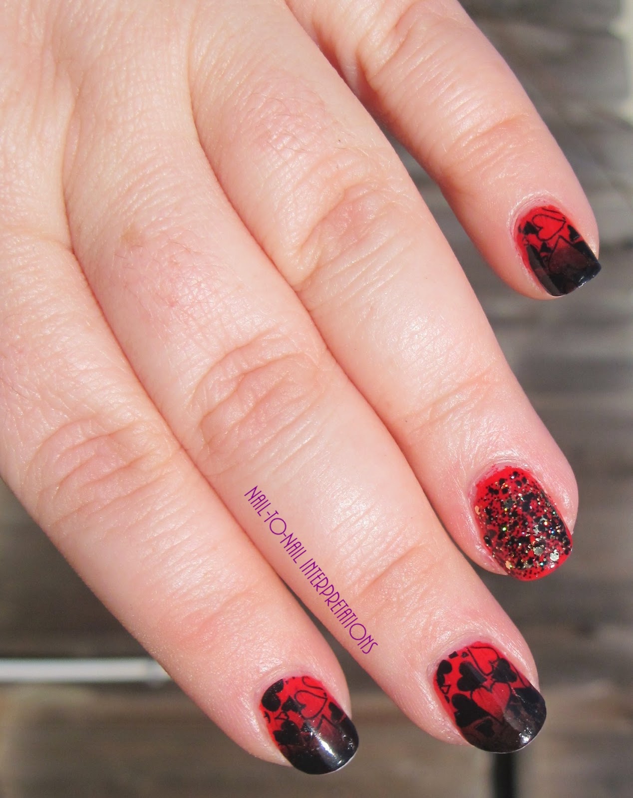 black heart nails