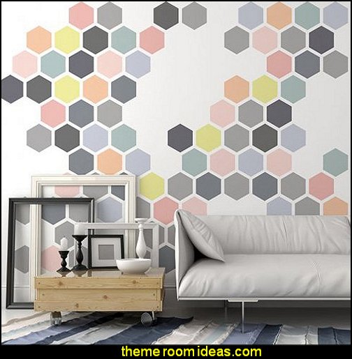 Decorating Theme Bedrooms Maries Manor Ble Bee Honeycomb Allover Wall Stencil Ble Bee Bedrooms Decor Honey