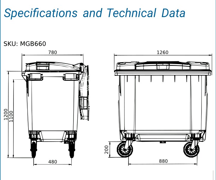 SUPPLIER OF INDUSTRIAL PLASTIC WASTE BINS WITH WHEELS AND WASTE