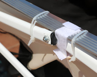 Zip ties and edging to reinforce the bent struts Zip ties and edging to reinforce the bent struts