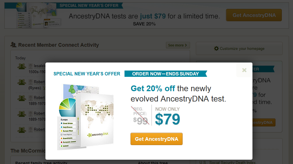 Enduring Legacy Genealogy Biggest AncestryDNA sale ever (order before