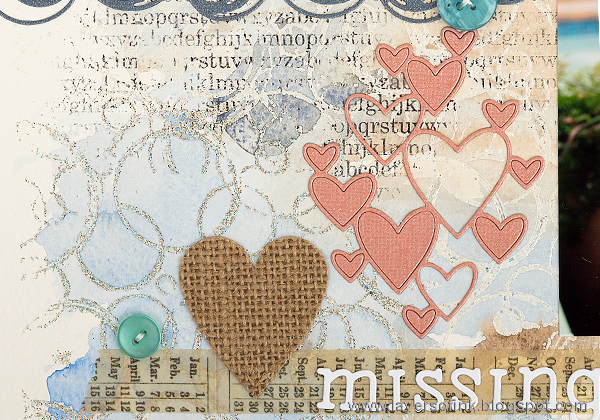 Layers of ink - Dog watercolor layout by Anna-Karin with stamps by Hero Arts