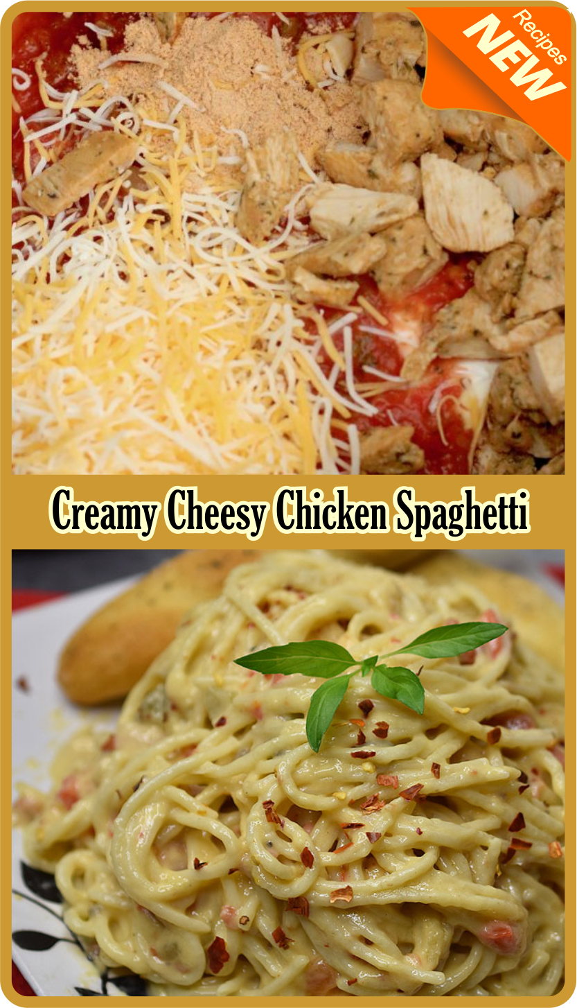Creamy Cheesy Chicken Spaghetti | Think food