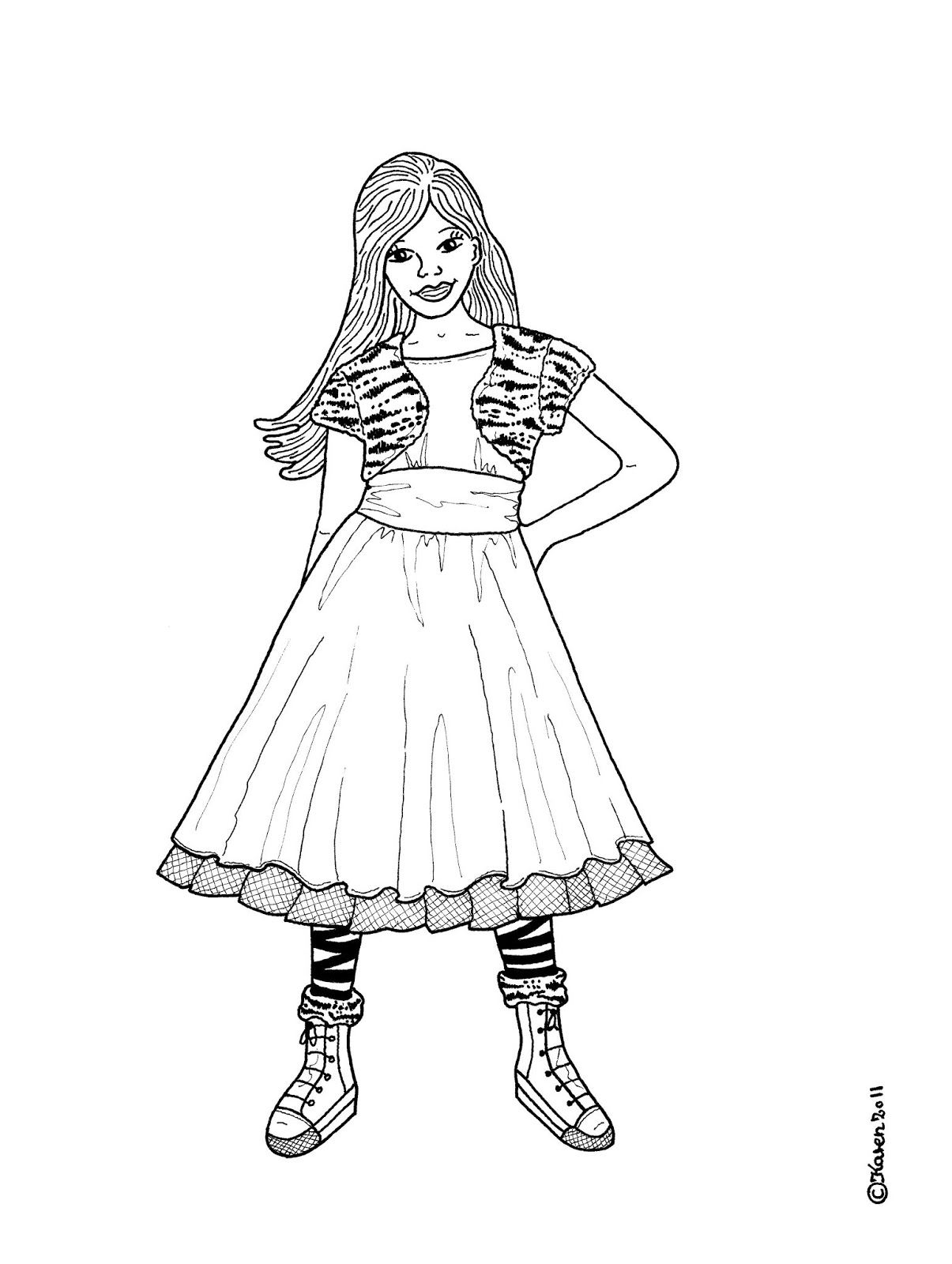 Karen`s Paper Dolls Anna 16 Paper Doll to Print and Colour. Anna 16