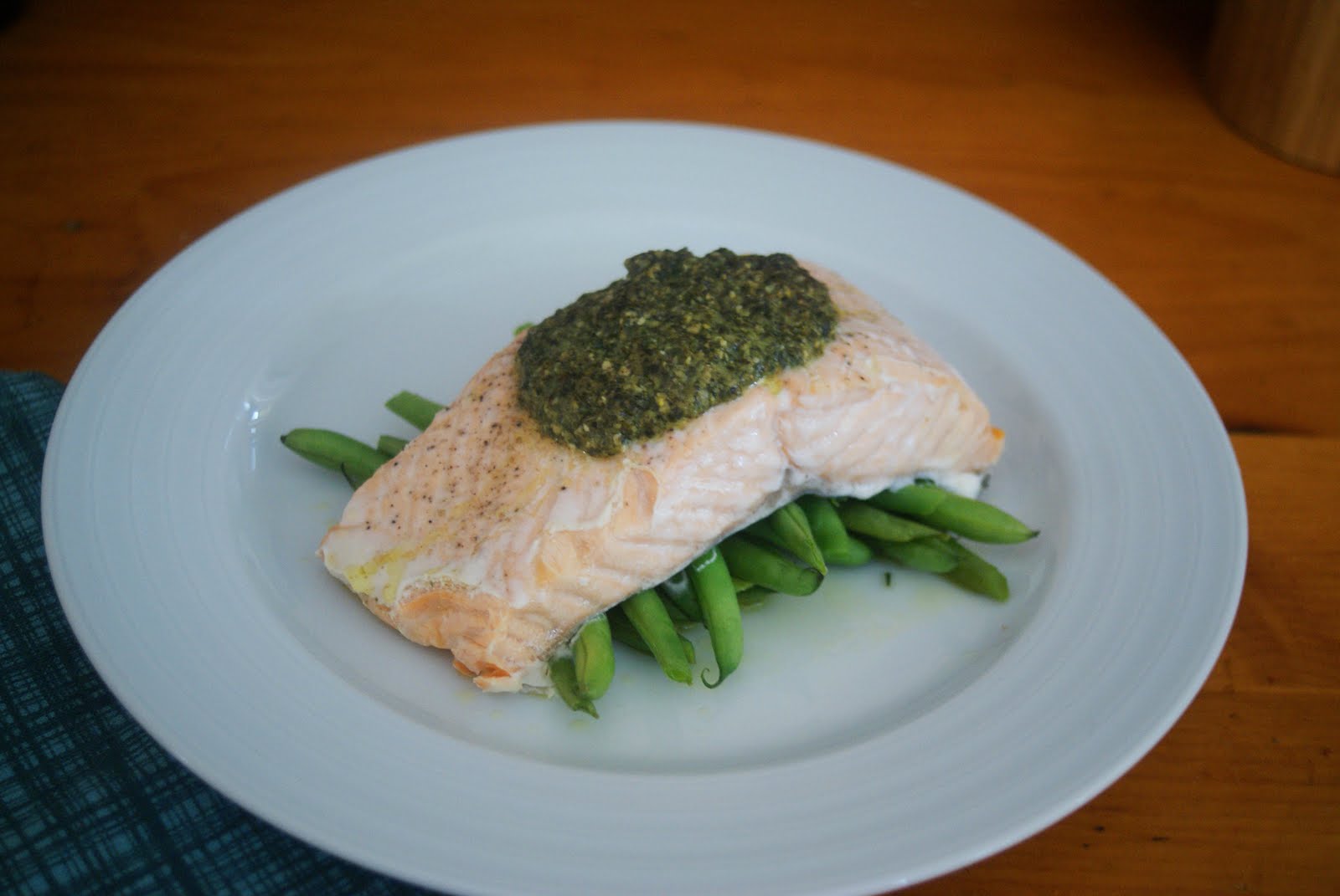 Piccante Dolce Salmon with Beans & Pesto
