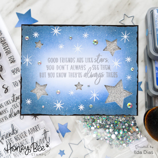 Friends are Like Stars Honey Bee Stamps Brie Mine Blog Hop by ilovedoingallthingscrafty.com